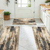 Three-piece kitchen rug set, non-slip and washable, abstract pattern kitchen hallway rug, soft and comfortable, suitable for sinks, floors, entrances, hallways and bathrooms.