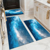 Three-piece kitchen rug set, non-slip and washable, abstract pattern kitchen hallway rug, soft and comfortable, suitable for sinks, floors, entrances, hallways and bathrooms.