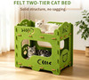 Cat House for Indoor Cats,2-Tier Foldable Cat Bed Cave,20"×11"x20" Covered Cat Tunnel Hideaway Condo,Scratch Resistant Scratch Resistant Cat Hideaway Bed for Kittens & Multi Cats