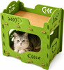 Cat House for Indoor Cats,2-Tier Foldable Cat Bed Cave,20"×11"x20" Covered Cat Tunnel Hideaway Condo,Scratch Resistant Scratch Resistant Cat Hideaway Bed for Kittens & Multi Cats