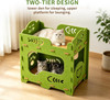 Cat House for Indoor Cats,2-Tier Foldable Cat Bed Cave,20"×11"x20" Covered Cat Tunnel Hideaway Condo,Scratch Resistant Scratch Resistant Cat Hideaway Bed for Kittens & Multi Cats
