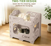 Cat House for Indoor Cats,2-Tier Foldable Cat Bed Cave,20"×11"x20" Covered Cat Tunnel Hideaway Condo,Scratch Resistant Scratch Resistant Cat Hideaway Bed for Kittens & Multi Cats