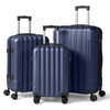 ABS Trolley Case 20in 24in 28in 3PCS Suitcase Set Vertical Striped Frosted Case Suitcase Navy Blue