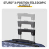 ABS Trolley Case 20in 24in 28in 3PCS Suitcase Set Vertical Striped Frosted Case Suitcase Navy Blue