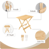 Portable Solid Wood Folding Side Table 2-Piece Set - Natural