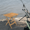 Portable Solid Wood Folding Side Table 2-Piece Set - Natural