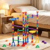 145-Piece Marble Maze Building Block Brain Game, Educational Race Track with 40 Glass & 5 Glow-in-the-Dark Marbles