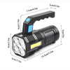 4-Modes Torch 990000LM Handheld LED Flashlight USB Rechargeable Waterproof(Free shipping via DHL Ground/FedEx Ground; can't ship via USPS self-pickup.)