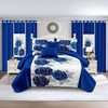 Quilted Bedspread & Curtain Set 9 Piece, Queen Size - Bedding Ensemble with Sheer Filtering Drapes, 1.6" Grommet Top, Machine Washable