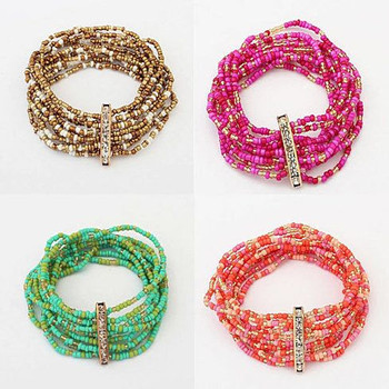 Bohemian Bead Bracelet in Springy Colors