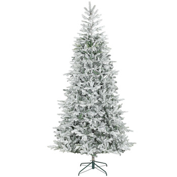 HOMCOM 9 ft Artificial Frosted Christmas Tree with Realistic Branches, Wide Full Spruce, Hinged Xmas Tree, Easy Assembly HOMCOM 9 ft Artificial Frosted Christmas Tree with Realistic Branches, Wide Full Spruce, Hinged Xmas Tree, Easy Assembly