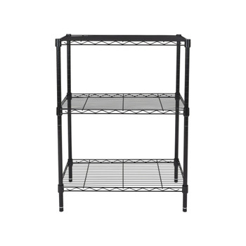 3-Tier Multipurpose Wire Shelving Rack, Black Color,750lbs Load Capacity