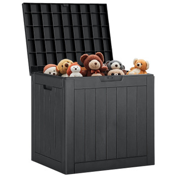 31 Gallon Resin Deck Box, Waterproof UV Resistant Outdoor Storage Box for Garden, Indoor