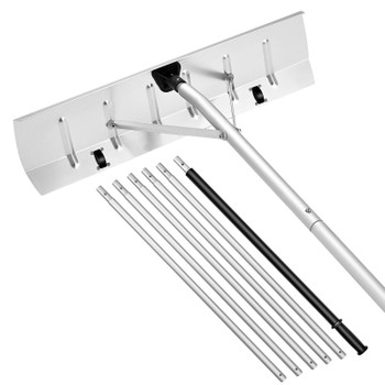 VEVOR Snow Roof Rake, 26 in Aluminum Blade, 7.5-20 ft Adjustable Roof Snow Scraper with Wheels, Anti-Slip Handle Snows Removal Tool, Lightweight House Rooftop Rake for Leaves Debris Removal