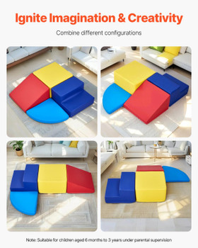 Climbing Toys 4 Piece Foam Climbing Blocks Set for Toddlers and Preschoolers