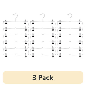 (3 pack) 6-Tier Pant & Skirt Hanger, Heavy Duty Chrome Metal, Space Saving, 1 Count