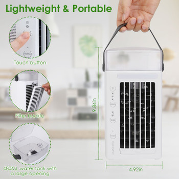 Portable Air Conditioners,4-IN-1 Portable AC Unit with  3 Speeds Nightlight,Evaporative Air Coler for Home Office Camping