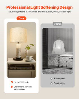 Drum Lamp Shade 2 Set 13 x 13 x 10 inches Medium Round Lampshade (Light Linen)