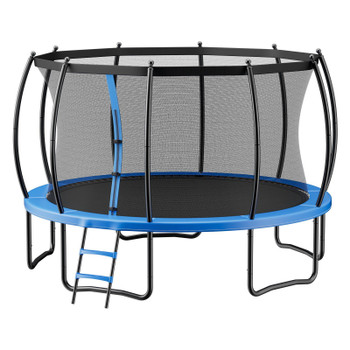 VEVOR Outdoor Trampoline, 15FT Recreational Trampoline, ASTM Approved Trampolines with Enclosure Net & Thickened Pad, Max 470 lbs Weight Capacity, Anti-Rust Backyard Trampolines for Kids & Adults