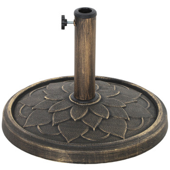 Round Patio Umbrella Base, 26 lbs Resin Umbrella Stand Base, Heavy Duty Patio Umbrella Holder for 1.3"/1.5"/1.9" Umbrella Poles for Outdoor, Lawn, Poolside, Bronze