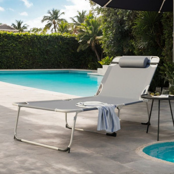 Gray comfortable folding camping bed for adults - portable folding guest bed, suitable for outdoor naps, vacations and outdoor camping, restaurant seating