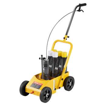 VEVOR Striping Line Marking Machine, 24 x 13 x 35.4 inch, 4-Wheel, Heavy Duty Striping Line Machine with 2-4 inch Adjustable Width, Make Clear Edge Line for Roads, Parking Lots, Sports Field, Yellow