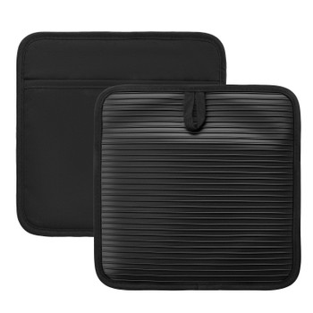 VEVOR Pot Holders, Heat Resistant to 500 Fahrenheit with Ribbed Soft Anti-Slip Silicone Strips, 100% Cotton 9.06 x 8.98 inch Hot Pads with 2 No-Marks Hooks, Washable Pot Trivets for Barbeque, 2 Pack