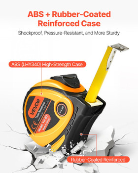 VEVOR 2 Packs Tape Measure 25 ft Length, Measuring Tape with Retractable, Imperial and Metric ft/m Dual-Scale & ABS Case & Easy Read Steel Measurement Tool,for Outdoor,Decoration