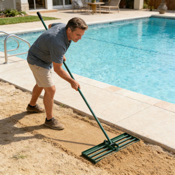 Lawn Leveling Rake Leveling Tool Level Soil or Dirt Ground Surfaces Easily Garden backyard farmland golf course compost sand leveling with 79.5 long handle lawn leveling rake