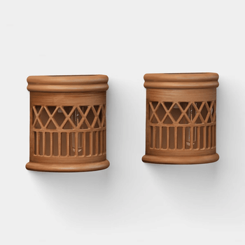 2pk 10L Filament Woven Deck Solar Outdoor Fence Accent Table Lamp