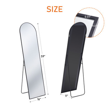 58"x19" Full Length Mirror with Stand Floor Mirror with Aluminum Alloy Frame Body Wall-Mounted Mirrors For Bedroom Bathroom