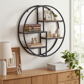 Decorative Circular Metal Wall Mounted Shelf for Display