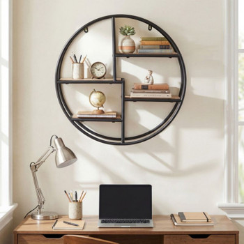 Decorative Circular Metal Wall Mounted Shelf for Display