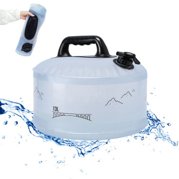 13L Portable Water Bag, Durable Leak-Proof Bucket, Collapsible Water Container, Suitable For Outdoor Camping, BBQ, Hiking, Travel, Backpacking, Rvs,Outdoor Adventures, Emergency Home Water Storage