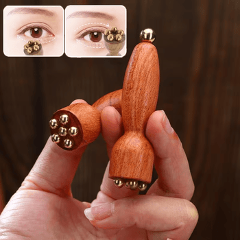 Wooden TCM acupoint massager, designed for eye bags, dark circles and sensitive skin, a traditional Chinese medicine skincare instrument equipped with facial and periocular massage sticks