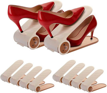 Shoe Organizer 10 Pack,Shoes Organizer for Closet Over Door Storage,Space Savers 50%, 4 Levels Adjustable Thickening Double Layer Shoe Holders