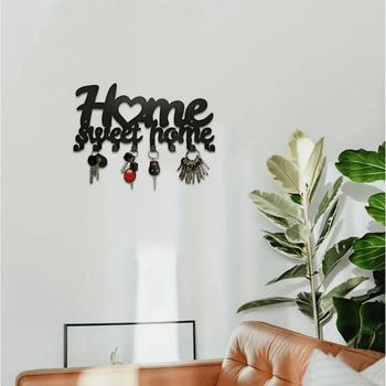 CIFbuy™ Matte Black Key Holder Rustproof Iron Wall Storage Decor (TikTok, temu pick-up service)