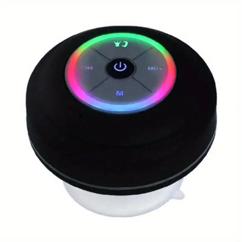 Waterproof Bluetooth Shower Speaker - USB Rechargeable, with Suction Cup Mount, Wireless Bathroom Speaker featuring Clear Audio and Easy Button Control (Black)
