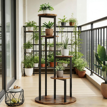 Plant Stand, Multiple Potted Plants Holder Corner Flower Shelf