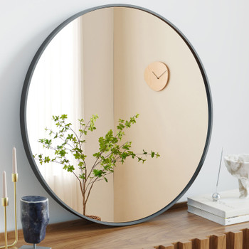 Black Round Wall Mirror 20-30 Inch, Bathroom Mirrors for Over Sink, Circle Mirror for Bathroom, Entryway, Bedroom, Vanity