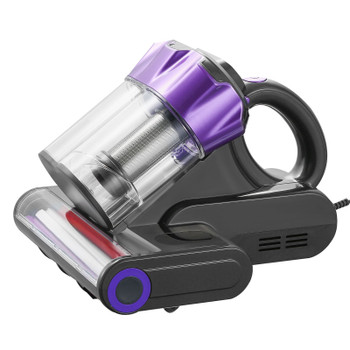 Mattress Vacuum Cleaner, 550W Bed Vacuum Cleaner with 18Kpa Powerful Suction and Dual Dust Bin, HEPA Filter & Heating, Ultrasound Tech & Cleaning Lights, Handheld for Bed, Sofa, Corded, Gray
