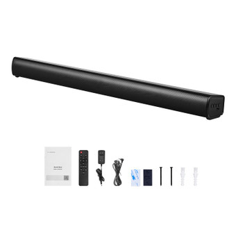 Sound Bar for Smart TV, 2.1 Channel, 35-Inch Compact Soundbar TV Speakers with Built-In Subwoofer for Projector, Bluetooth AUX Connection, Easy Setup, 120W Surround Sound System for Home Audio