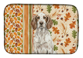 Liver Belton English Setter Heirloom Fall Dish Drying Mat Absorbent Dish Drying Mat Pad for Kitchen Counter Dish Drainer Mat for Countertop, 14 x 21", Multicolor