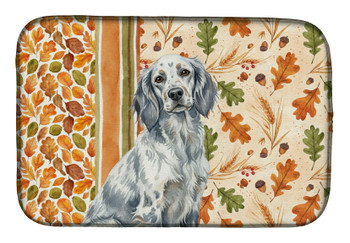 Blue Belton English Setter Heirloom Fall Dish Drying Mat Absorbent Dish Drying Mat Pad for Kitchen Counter Dish Drainer Mat for Countertop, 14 x 21", Multicolor