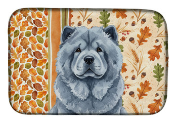 Blue Chow Chow Heirloom Fall Dish Drying Mat Absorbent Dish Drying Mat Pad for Kitchen Counter Dish Drainer Mat for Countertop, 14 x 21", Multicolor