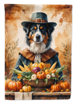 Australian Shepherd Thanksgiving House Flag Large Porch Sleeve Pole Decorative Outside Yard Banner Artwork Wall Hanging, Polyester, House Size, Multicolor