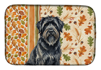 Bouvier des Flandres Heirloom Fall Dish Drying Mat Absorbent Dish Drying Mat Pad for Kitchen Counter Dish Drainer Mat for Countertop, 14 x 21", Multicolor