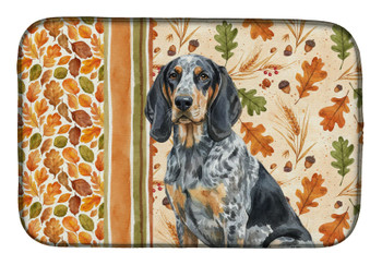 Bluetick Coonhound Heirloom Fall Dish Drying Mat Absorbent Dish Drying Mat Pad for Kitchen Counter Dish Drainer Mat for Countertop, 14 x 21", Multicolor