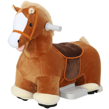 6V Battery Powered Ride on Horse with Music, Forward, Foot Pedal, Soft Touch, Washable Cover, for 1.5-5 Years Old