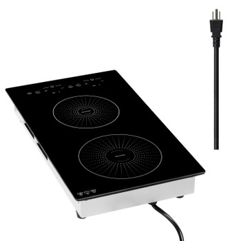 Induction Cooktop 12inch 2 Burners Built-in Electric Stove 110V 1800W, Countertop Induction Burner, with 9 Power Levels, LED Touch Screen, Ceramic Glass Surface, Child Lock, for Kitchen, RV